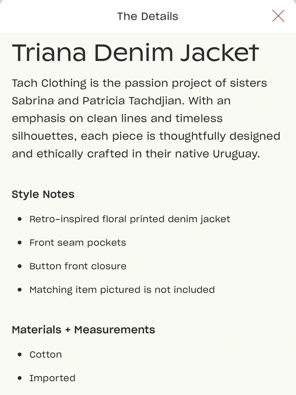 Tach Triana Denim Jacket